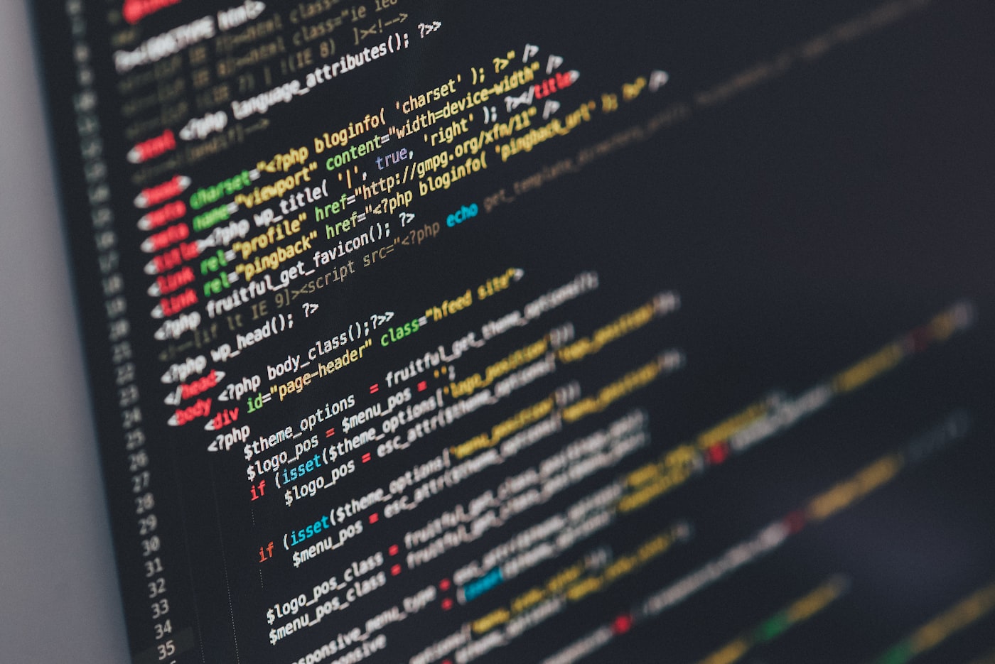 Dark code on a screen